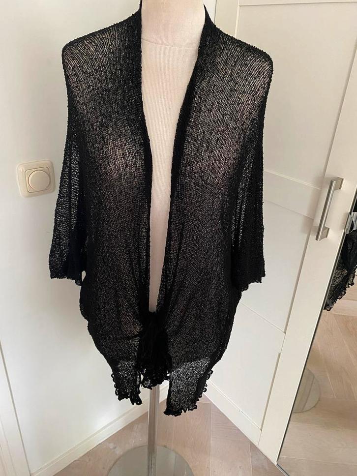 Zwarte open vest - Maat M merk MAPA MUNDO, Kleding | Dames, Truien en Vesten, Zo goed als nieuw, Maat 38/40 (M), Zwart, Ophalen of Verzenden