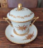 Authentieke Limoges bouillonpot, handbeschilderd en verguld, Ophalen of Verzenden