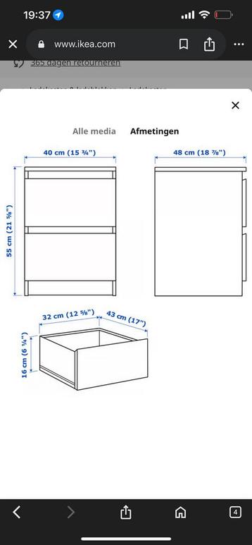 Ikea Malm nachtkastje - afbeelding 8
