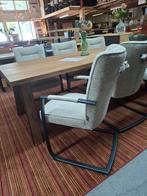 Nieuwe Armleuning stoelen, Stof Champagne, Zwart frame H&H, Ophalen, Wit, Nieuw, Metaal