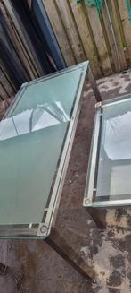 Glazen eettafel en salon tafel set, Huis en Inrichting, Tafels | Eettafels, Ophalen of Verzenden, Gebruikt, Rechthoekig, 50 tot 100 cm