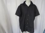 donkerblauw linnenmix overhemd korte mouw mt M Dressmann, Blauw, Dressmann, Gedragen, Halswijdte 39/40 (M)