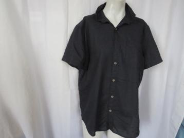 donkerblauw linnenmix overhemd korte mouw mt M Dressmann  beschikbaar voor biedingen