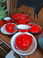 Emaille Rode Set - Vintage Keukenpracht, Ophalen of Verzenden