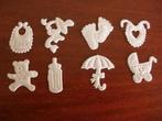 8454-5 -Set BABY Deco ROZE – 8 x Zijde BABY FIGUURTJE., Ophalen of Verzenden, Nieuw, Materiaal