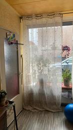 3x gordijnen linnen effect met bloemen, Ophalen of Verzenden, Zo goed als nieuw, 200 cm of meer