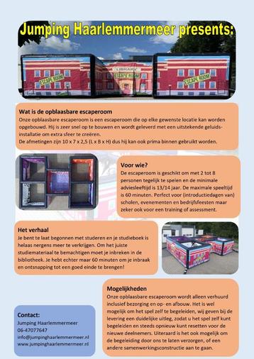 Examenfeest? Escaperoom te huur! beschikbaar voor biedingen