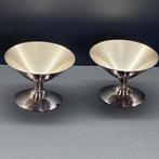 Prachtige verzilverde ijscoupes merk Nieuwport 90 set van 2, Ophalen, Zilver