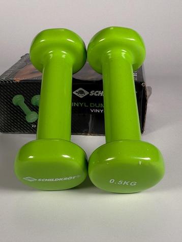 Schildkröt Vinyl Dumbbells – 2 x 0,5 kg – Groen beschikbaar voor biedingen