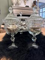 2x antieke gember dekselcoupes met amandel slijpsel 34cm, Antiek en Kunst, Antiek | Glas en Kristal, Ophalen