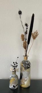 Glazen vaasjes met kunst/droogbloemen, Ophalen of Verzenden, Zo goed als nieuw