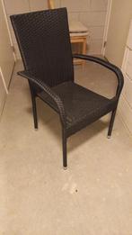 Leuk zwart tuin-/balkontafel met 2 stoelen, Kunststof, Gebruikt, Tuinset, Eettafel