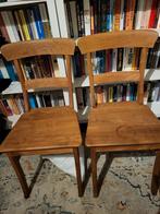 Houten stoelen prijs samen 10 euro, Huis en Inrichting, Stoelen, Ophalen, Zo goed als nieuw, Bruin, Twee