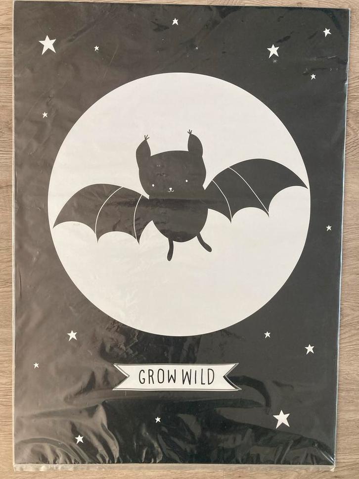 Nieuwe 'Grow Wild' Vleermuis Poster, Huis en Inrichting, Woonaccessoires | Wanddecoraties, Nieuw, Ophalen
