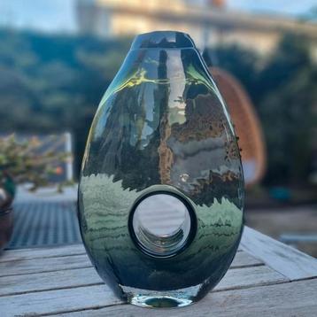 Prachtige Murano vaas door Fulvio Bianconi, groen 23 cm beschikbaar voor biedingen