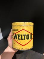 Vintage blik grease olieblik olie blik Weltoil Roumania oil, Ophalen of Verzenden, Zo goed als nieuw, Overige