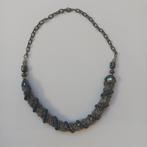 Vintage Kralen Ketting Handgemaakt, Ophalen of Verzenden, Gebruikt, Grijs, Overige materialen