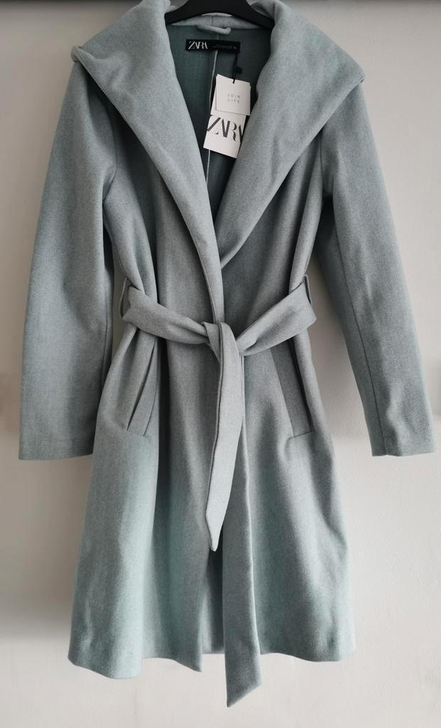ZARA jas met capuchon mt. M, Kleding | Dames, Jassen | Winter, Nieuw, Maat 38/40 (M), Blauw, Verzenden