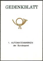 Gedenkblatt Automatenmarken der Bundespost, Postzegels en Munten, Brieven en Enveloppen | Buitenland, Verzenden