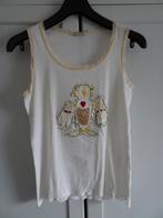 Leuke witte zomerse top met applicatie maat L mouwloos, Wit, Maat 42/44 (L), Ophalen of Verzenden, Zo goed als nieuw