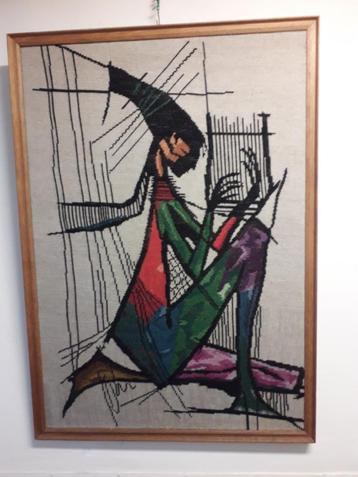 Vintage geborduurd schilderij Bernard Buffet beschikbaar voor biedingen