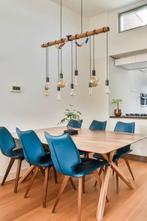 Unieke Bamboe Eettafel Hanglamp, Huis en Inrichting, Lampen | Hanglampen, Ophalen, Zo goed als nieuw, Hout, 75 cm of meer