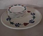 Royal Boch- Boerenbont- gebakschaal en gebaksbordjes., Huis en Inrichting, Keuken | Servies, Ophalen of Verzenden, Zo goed als nieuw