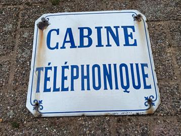 Cabine Telephonique emaille bord, brocante, Japy Freres beschikbaar voor biedingen