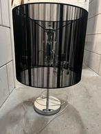 Tafellamp met zwarte kap, Huis en Inrichting, Lampen | Lampenkappen, Ophalen, Zo goed als nieuw, Rond
