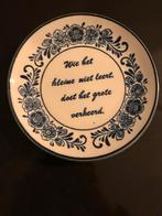 Delfts Blauw Wandbordje met Spreuk, Ophalen of Verzenden