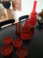 Diverse rode vazen en potjes, Huis en Inrichting, Ophalen, 50 tot 75 cm, Rood, Glas