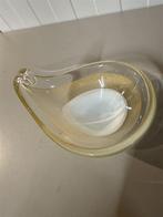 kom met goudvlokken - na225 vintage jaren 60 murano wit & he, Antiek en Kunst, Antiek | Glas en Kristal, Ophalen of Verzenden