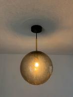 Vintage Glashütte Limburg pendant bollamp brass, Huis en Inrichting, Lampen | Hanglampen, Ophalen, Zo goed als nieuw, Minder dan 50 cm