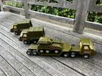 Leger set - Buddy L - blik - trailer, tank, 2 vrachtwagens, Ophalen of Verzenden