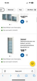 Hoge Trofast IKEA opbergcombinatie blauw en witte bakken, Huis en Inrichting, Ophalen, Zo goed als nieuw
