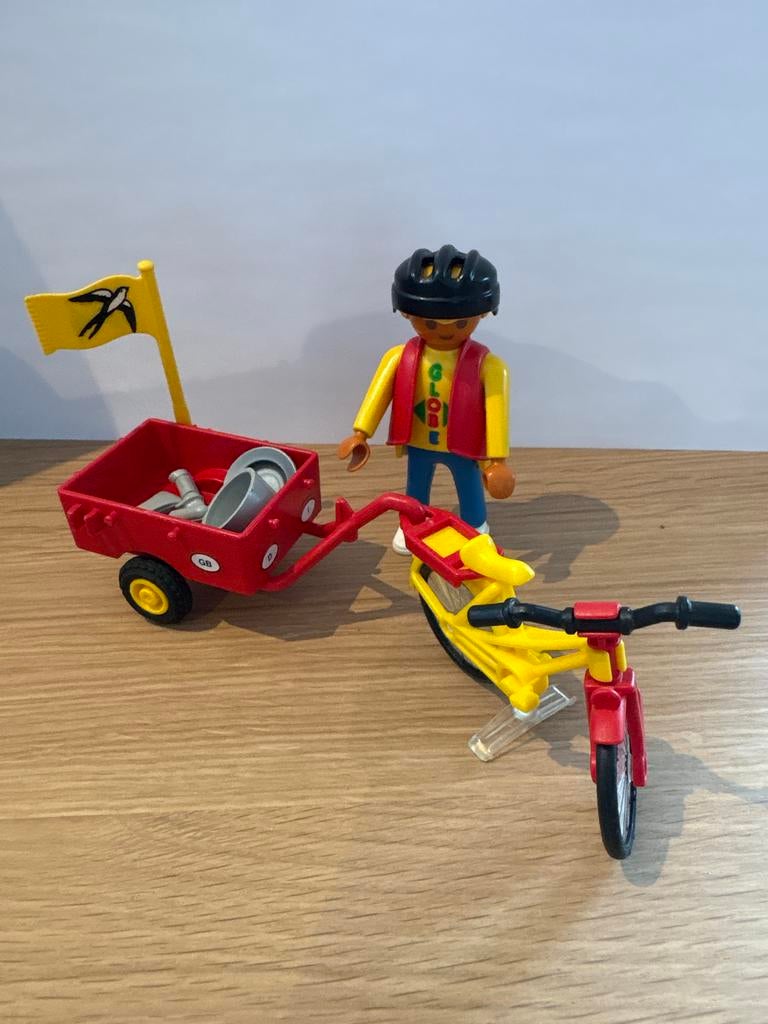 Playmobil Cross Country Fiets met Figuur en Aanhanger, Ophalen of Verzenden, Gebruikt, Jongen of Meisje