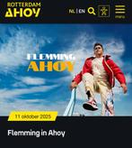 3 Staanplaats Tickets 11 oktober Flemming Ahoy Rotterdam, Tickets en Kaartjes, Drie personen of meer, Oktober