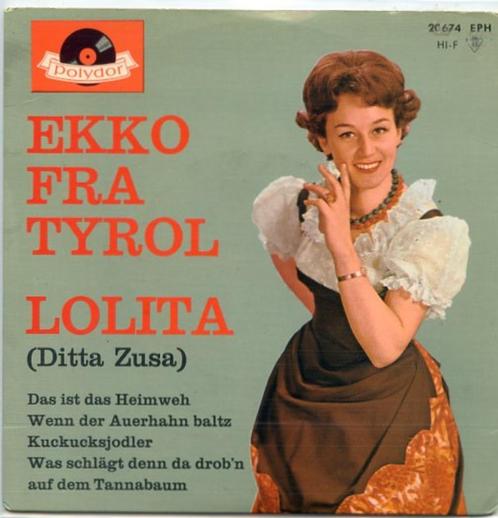 E.P. "Ekko Fra Tyrol " van Lolita ( Ditta Zusa ) uit 1959, Cd's en Dvd's, Vinyl Singles, Gebruikt, EP, Pop, Ophalen of Verzenden