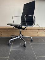 Vitra Eames EA 119 bureaustoel, aluminium, zwart leder, Huis en Inrichting, Bureaustoelen, Vitra, Gebruikt, Zwart, Ophalen of Verzenden