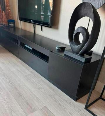 Zwart houten tv meubel