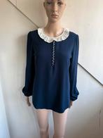 Isabel Marant blouse top maat 38 M donkerblauw wit kraag, Ophalen of Verzenden, Zo goed als nieuw, Maat 38/40 (M), Blauw