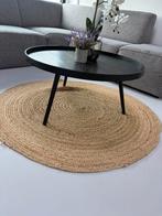 Trendy zwarte bijzettafel, Huis en Inrichting, Minder dan 55 cm, Gebruikt, Rond, Hout
