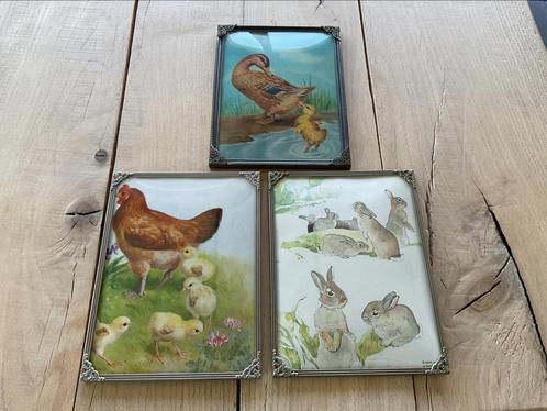 3 Vintage lijsten met bol glas, Audio, Tv en Foto, Fotografie | Fotolijsten, Gebruikt, Ophalen of Verzenden