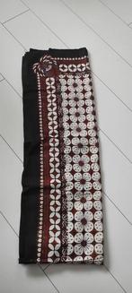 Vintage katoenen tafelkleed bruin wit blauw bloemen, Huis en Inrichting, Tafelkleden, Ophalen of Verzenden, Gebruikt, Rechthoek