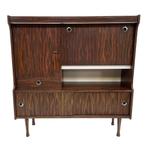 Vintage Highboard Wandmeubel Jaren 60 rosewood Fineer, Ophalen of Verzenden