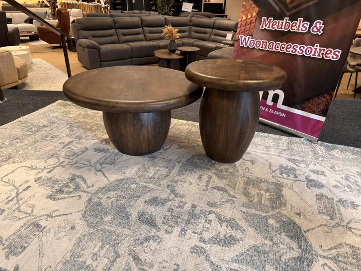 Salontafel 2-Delig bruin mango 50%Korting Direct/leverbaar, Huis en Inrichting, Tafels | Salontafels, Nieuw, Minder dan 50 cm