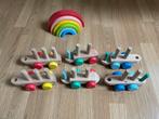 Houten trein (hema) + blokken + regenboog, Kinderen en Baby's, Speelgoed | Houten speelgoed, Ophalen of Verzenden, Zo goed als nieuw