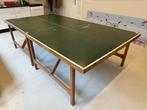 Vintage Tafeltennis Heemskerk authentiek design groen & hout, Sport en Fitness, Tafeltennis, Ophalen, Gebruikt, Tafel Indoor, Inklapbaar