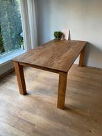 Robuuste Eettafel Teakhout Geleefd Uiterlijk, Huis en Inrichting, Tafels | Eettafels, Ophalen, Gebruikt, Teakhout, 200 cm of meer