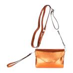Legend Dames schoudertas clutch Debra Oranje Metallic - Leer